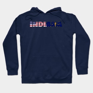 Indiana State Flag/American Flag Logo Hoodie